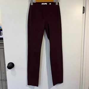 NWOT Vince Burgundy Maroon Skinny Elastic Waist Trousers Size XXS